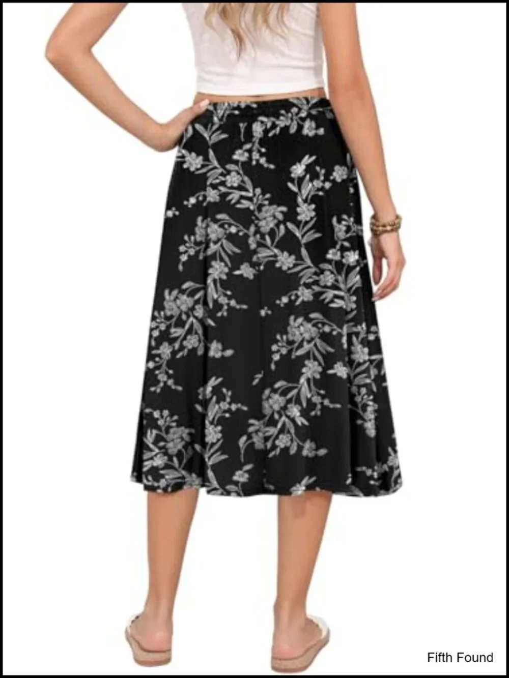 Flowy High Waisted Pleated Midi Skirt with Pockets